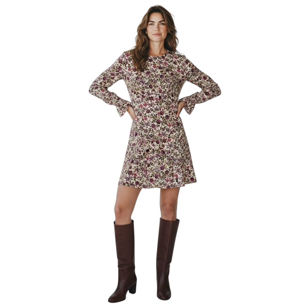 Floral Mini Dress Medium Red Rose Ditsy Fairy Romantic Cottagecore Feminine Boho